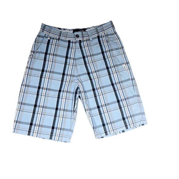 Billabong Shorts Mens 33 Blue Black Plaid Golf Bermuda Walking Y2K Vintage New - Picture 4 of 9